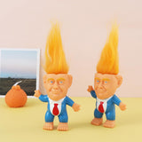 Donald Trump Toys Cute Rubber Troll Doll Toy Trump 2024 Take America Back, Troll Dolls Great Gifts for Trump Fans（Red Tie）