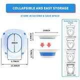 Electric Sitz Bath,Sitz Bath for Hemorrhoids,Sitz Bath for Toilet Seat,Sitz Bath for Postpartum Care,Collapsible Sits Bath Kit for Women,Easy to Store,Flusher Hose,Wide Seat,Deeper Bowl(Electric Blue)