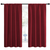 NICETOWN Christmas Burgundy Blackout Curtains and Drapes - Thermal Insulated Solid Rod Pocket Blackout Draperies/Panels for Gift (1 Pair, 42 by 63 inches, Burgundy Red)