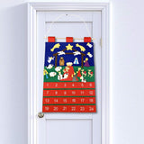 Good Ruby Felt Advent Calendar for Kids, Hanging Countdown to Xmas, Calendars with Pockets and 24 Nativity Themed Ornaments (Nativity Stable)