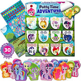 Potty Time Adventures Potty Training Chart by Lil ADVENTS - My Little Pony with 14 Wood Block Toy Prizes - Potty Training Advent Game - Wooden Block Toys, Reward Chart, Activity Board & Stickers