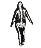 Tipsy Elves Halloween Skeleton Costume for Women - Comfy Easy Adult Onesie Jumpsuit - Front and Back Print with Zip Up Mask - Women's White Skeleton Jumpsuit Halloween Costume Size XX-Large