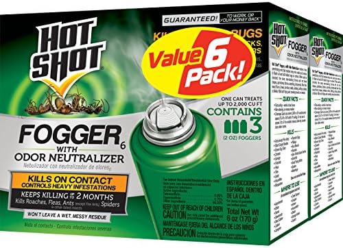 Hot Shot Fogger With Odor Neutralizer, Kills Roaches, Ants, Spiders & Fleas, 3 Count, 2 Ounce Pack of 2
