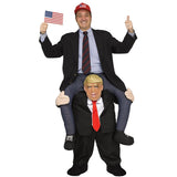 MatGui Ride On Me Adult 2024 Trump President Prank Costume Mascot Party Fancy Dress Costume