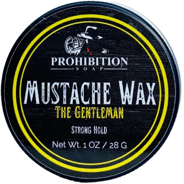 MUSTACHE WAX | The Gentleman | for Styling Mustache or Beard, With Beeswax, Organic Golden Jojoba Oil, and Argan Oil, Premium Blend, Strong Hold, Silicone-Free