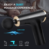 NIDISETPJAS Massage Gun Deep Tissue, High Intensity Percussion 6 Speeds Massage Device for Pain Relief, 4 Massages Heads with Silent Brushless Motor, Portable Massage Gun for Back Neck Muscle Relieve