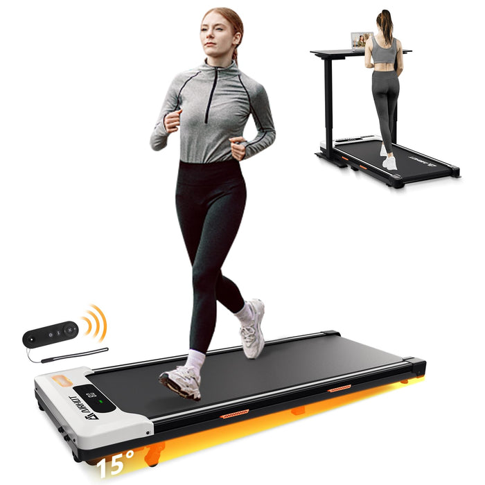 AIRHOT Under Desk Treadmill, Walking Pad 2 in 1 for Walking and Jogging, Portable Walking Treadmill with Remote Control Lanyard for Home/Office, 2.5HP Low-Noise Desk Treadmill in LED Display