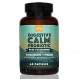 Natural Rhythm Digestive Calm Probiotic (Plus L-Glutamine) 25 Billion CFU and 13 Strains. - Natural Support for Better Digestion - for Bloating & Constipation + Gas Relief & Leaky Gut - 60 Capsules.