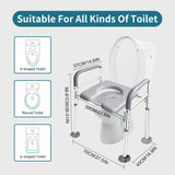 Eosprim Toilet Seat Risers for Seniors Elongated, Raised Toilet Seat with Handles, Toilet Safety Frames & Rails for Elderly and Handicap, Elevated Shower Commode Chair with Arms, Toilet Lift Grab Bar