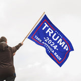 2024 Trump Flag for Take America Back, 3x5 Ft Polyester Banner with Brass Grommets Outdoor, Decoration Premium Presidential Election Banner 100D Polyester, UV Protection, 2 flags Made in USA