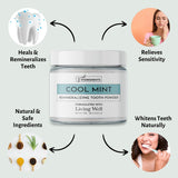 Living Well with Dr. Michelle Remineralizing Tooth Powder | Fluoride-Free Formula with Hydroxyapatite | Natural Cavity Prevention & Remineralization | Safe & Natural Ingredients | Cool Mint Flavor