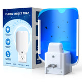 Flying Insect Trap, Fruit Fly Trap Plug in Bug Catcher, Bug Light Trap Indoor Fly Trap for Home Mosquito Indoor Killer, Light Attract & Safer Sticky Trap (1 Device + 5 Refills)