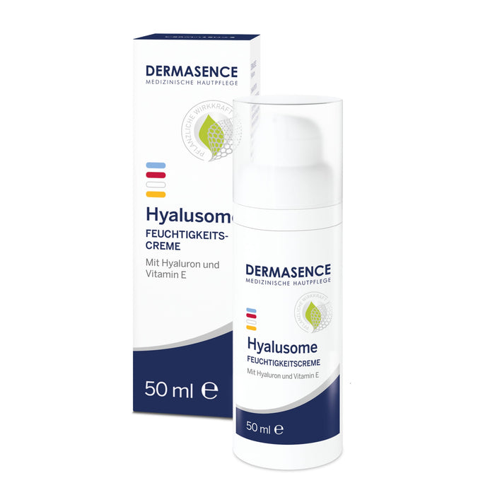 DERMASENCE Hyalusome Moisturizing Cream, 50 ml - Hydrating facial care with anti-aging effect for dehydrated skin - prevents the formation of wrinkles - with hyaluronic acid and vitamin E