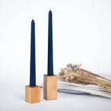 CANDWAX 10 inch Taper Candles Set of 4 - Dripless Taper Candles and Unscented Candlesticks - Perfect as Dinner Candles and Christmas Candles - Dark Blue Candles