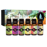 Fruitalicious - Gift Set of 6 Premium Fragrance Oils - Violet Sugar, Kiwi Watermelon, Orange Chiffon Cake, Cucumber Melon, Portuguese Pomelo and Dragonfruit Berry - Eternal Essence Oils