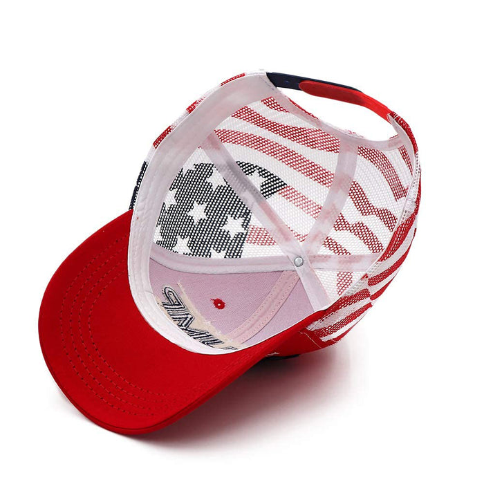 Trump 2024 Hat MAGA Hat Embroidered Take America Back Donald Trump Slogan USA Adjustable Mesh Red Baseball Cap for Woman Men