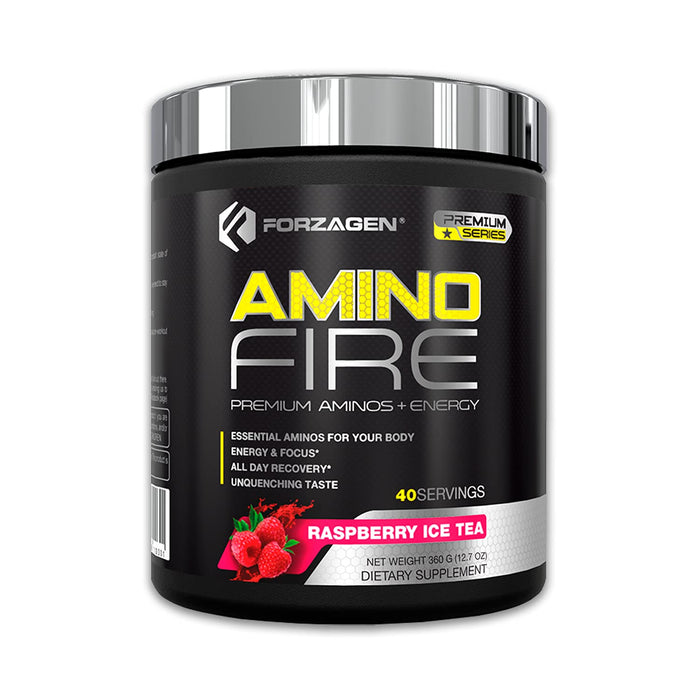 Forzagen Amino Fire | Essential Amino Energy Powder for Pre-Workout | BCAA Energy Boost & Muscle Recovery Drink Mix, Enhance Focus & Concentration, Dietary Supplement | Raspberry Ice Tea, 40 Servings