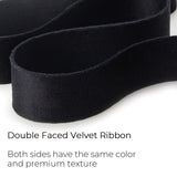 Ribbli Black Velvet Ribbon Double Faced 1/2 Inch 10-Yard Spool Black Ribbon Use for Christmas Tree Ornaments Gift Wrapping Wreath Decoration Wedding Boutonnieres