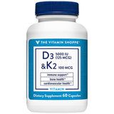 Vitamin D3 & K2 - Immune Support & Bone Health - 5,000 IU (60 Capsules)