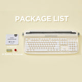 YUNZII ACTTO B503 Wireless Typewriter Keyboard, Retro Bluetooth Aesthetic Keyboard with Integrated Stand for Multi-Device (B503, Ivory Butter)