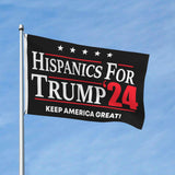 HUIHUANGm Trump-2024 Flag Hispanics-For-Trump Flag 3x5 Ft Flag Outdoor Flag Home Flag Garden Decor Flag With Brass Grommets