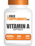 BULKSUPPLEMENTS.COM Vitamin A 25000 IU Softgels - Vitamin A Retinyl Palmitate, Vitamin A Pills - Vitamin A Supplement, Eye Supplements - Gluten Free, 1 Softgel per Serving, 365 Softgels