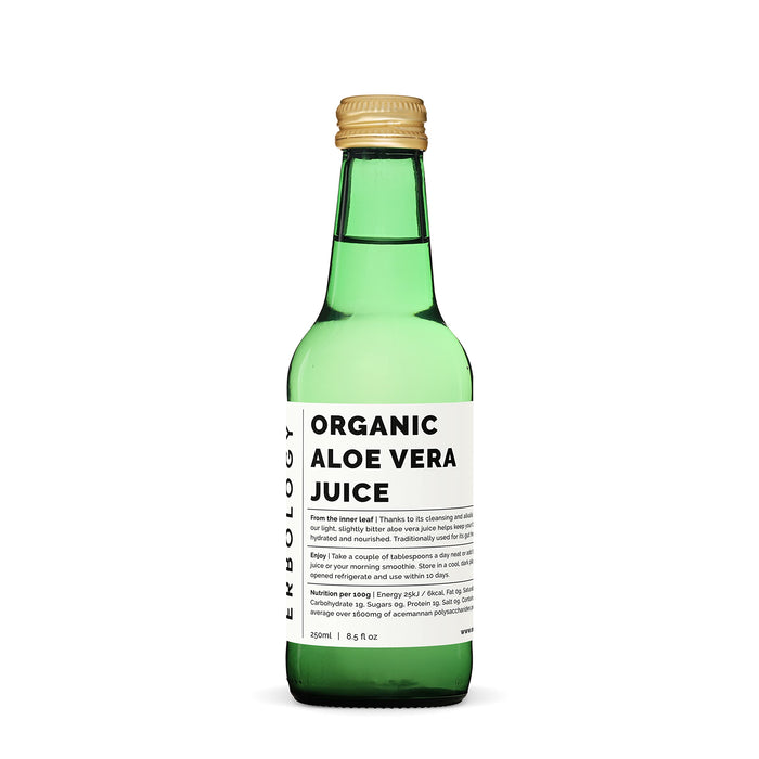 100% Organic Aloe Vera Juice 8.5 fl oz - Supports Immunity & Gut Health - Straight from Farm in Spain - Undiluted - No Added Sugar or Artificial Preservatives - Non-GMO - Recyclable Glass Bottle