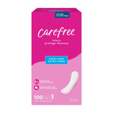 Carefree Panty Liners for Women, Extra Long, Unwrapped, Unscented, 100ct |Pantiliners, Carefree Liners, Daily Liners for Women, Light Periods and Leaks, 8-Hour Odor Control|100ct (Packaging May Vary)