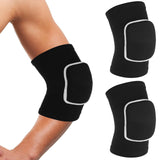 COMNICO Arm Brace Pads Elbow Protector Strap Pair, Breathable Anti-Collision Sponge Tendonitis Fitness Volleyball Basketball Tennis Golfers Knee Support Band for Kids Men Women Elderly(Black with white edges)