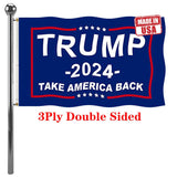 Jayus 3Ply 200D Donald Trump For President 2024 Flag 5x8 Outdoor- Double Sided Take America Back (TAB) Trump 2024 Flags Banner with 3 Brass Grommets