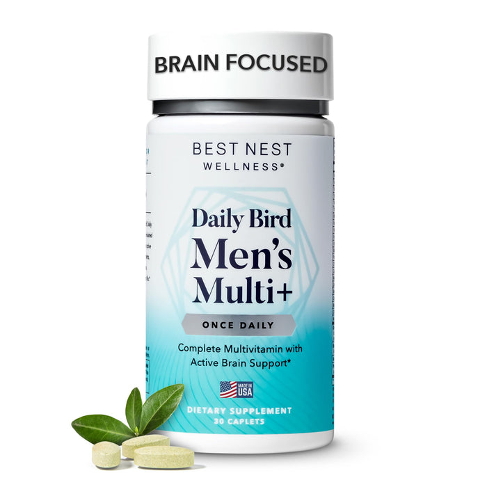 Best Nest Wellness Men's Daily Multivitamin - Men Vitamins for Overall Health, Multimineral Supplement with Probiotics, Methylfolate, A, C, D, E B12, Zinc & Whole Food Organic Blend Multi Vitamin 30Ct