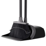 Broom and Dustpan Set for Home with 52" Long Handle, Standing Set for Home Kitchen Room Office Lobby Floor Cleaning