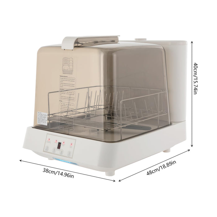 Portable Countertop Dishwasher, Automatic Dishwashing w/6 Programs & 5L Tank, Tabletop Small Dishwasher for Apartments & RV, 3 Washing Programs, 360° Dual Spray, 149℉ High-Temp& Air-Dry Function