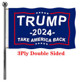 Jayus 3Ply 200D Donald Trump For President 2024 Flag 4x6 Outdoor- Double Sided Take America Back (TAB) Trump 2024 Flags Banner with 2 Brass Grommets