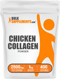 BULKSUPPLEMENTS.COM Chicken Collagen Powder - Hydrolyzed Collagen Powder, Collagen Supplement, Collagen Peptides Powder - Gluten Free, 2500mg per Serving, 1kg (2.2 lbs) (Pack of 1)