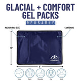 Glacial Comfort Gel Ice Pack for Back Pain - (12" x 8") Reusable Cold Pads for Hip, Knee, Shoulder Injuries, Muscle Strains, Migraine & Postpartum Recovery with Flex Technology - After Surgery.