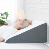 Sasttie Wedge Pillow for Sleeping, 12 Inch Memory Foam Bed Wedge Pillow for After Surgery, Hypoallergenic 30 Degree Triangle Incline Wedge Pillow for Snoring -Removable Breathable Cover, Dark Grey