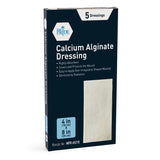 MED PRIDE Calcium Alginate 4” x 8” Wound Dressing Pads| 5-Pack, Antimicrobial, Non-Stick Padding, Sterile, Highly Absorbent & Comfortable| Flexible & Gentle on The Skin, Faster Healing