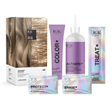 IGK Permanent Color Kit OUT IN MALIBU - Natural Blonde 8N | Easy Application + Strengthen + Shine | Vegan + Cruelty Free + Ammonia Free | 4.75 Oz