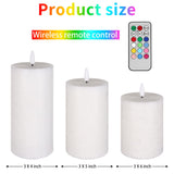 ANGELLOONG Flickering Flameless Candles, Realistic LED Candles with Remote and Timer, Set of 3 Battery Operated Candles for Room Fall Decor Wedding Christmas Decorations