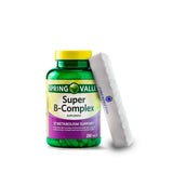 Spring Valley, Super Vitamin B Complex Tablets Dietary Supplement, B Complex - 250 Count + 7 Day Pill Organizer Included (Pack of 1)