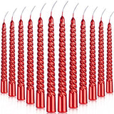 12 Pcs Christmas Advent Spiral Candle Unscented Metallic Taper Candles Dripless Twist Candles Metallic Dinner Birthday Candle for Home Birthday Wedding Party Holiday Decor