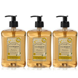 A LA MAISON Plumeria Liquid Hand Soap - Triple French Milled Natural Moisturizing Soap (Pack of 3, 16.9 oz Bottle)