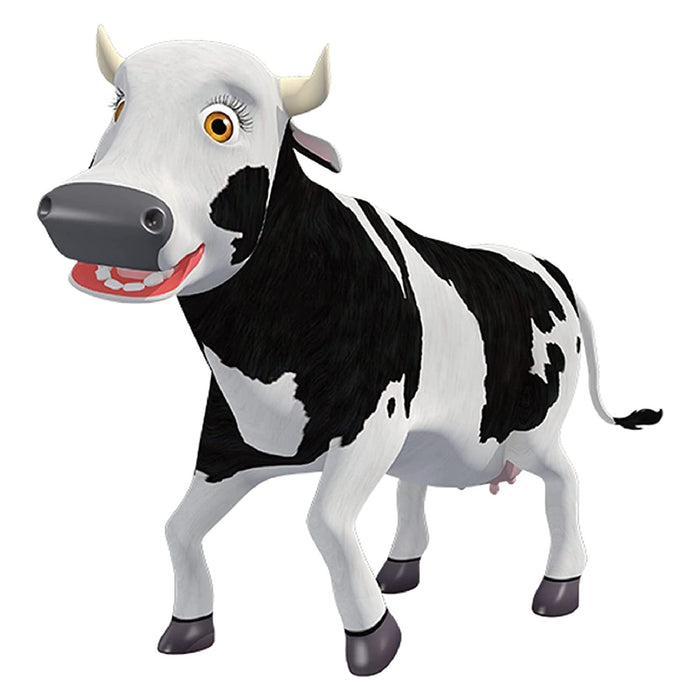 La Granja De Zenon La vaca lola PVC Cow Spanish Musical Kid Toys, Farm Animals for Toddlers 1-3,Learning & Education Interactive toys,Cow Plush Presents Boys & Girls Birhtday and Christmas Day
