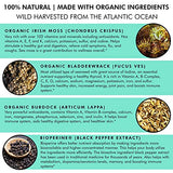 ACEWORKZ USDA Certified Organic Irish Sea Moss Capsules, Burdock Root & Bladderwrack with BioPerine® - Prebiotic Super Food - Thyroid and Gut Health - Healthy Skin & Anti-Aging (60 Capsules)