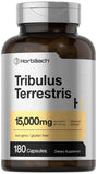 Horbaach Tribulus Terrestris Supplement for Men - 15,000mg, 180 Capsules - Non-GMO & Gluten-Free