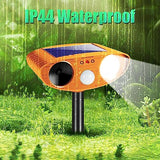 4 PCS Ultrasonic Animal Repellent Outdoor, Solar Animal Repeller with Motion Detection Cat Rabbit Repellent Deer Repellent Devices Waterproof Raccoon Dog Skunk Repellent Deterrent for Yard Garden Farm