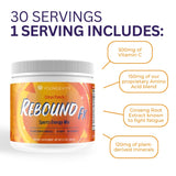 Rebound Fx Citrus Powder, 360g – Supplement for Energy, Enriched with Vitamins, Minerals and Antioxidants – Immune System Booster Powder - Energy Vitamins Drink Mix for Women & Men
