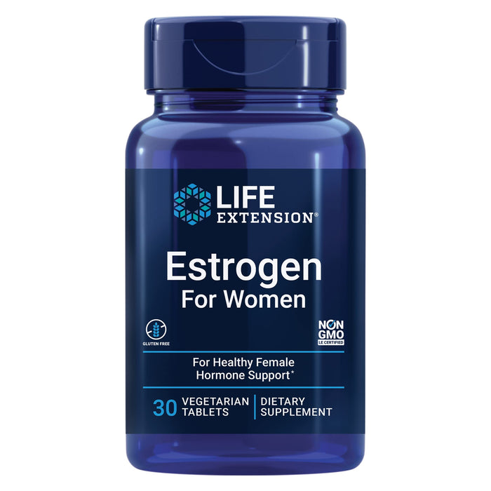 Life Extension Estrogen for Women - for Healthy Estrogen Metabolism - Helps Relieve Discomforts of Menopause - Plant Based Estrogen Supplement - Gluten Free, Non-GMO - 30 Vegetarian Tablets