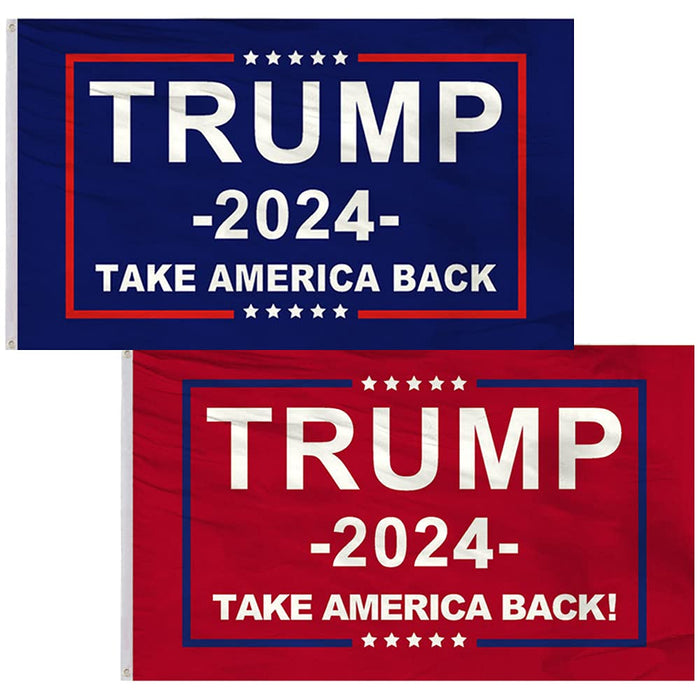 Donald Trump 2024 Flag - Take America Back Flag, 3x5FT, 2 PACKS. Re-Elect Trump outdoor indoor Decor1